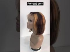 T lace bob wig 10 inch piano color