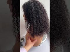 curl human hair front lace wig