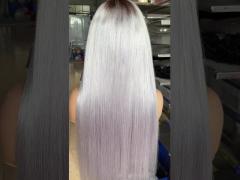 Silver Grey China Wig Wholesale Lace Wig for Women Human Hair Wig