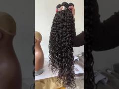 100% virgin human hair natural black natural wave hair weft bundles extensions for sale