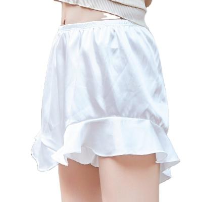 China 2021 mid-rise skin-friendly new satin horn and durable comfortable micro-elastic plus size breathable imitation silk bottoming oute for sale