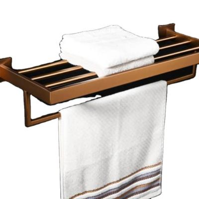 China Heater Bathroom Stainless Steel Bath Shelf Hotel Home Wall Mount Foldable Black Towel Rack for sale