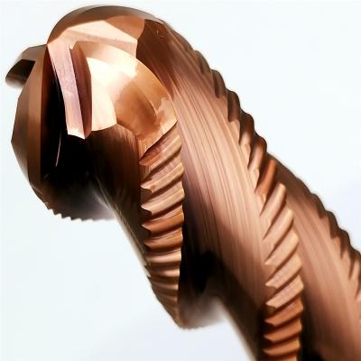 China AISHITE Carbide Bronzed Spiral Flute Carbide Ballnose Solid Roughing Coating Milling Cutter For Metal Processing for sale