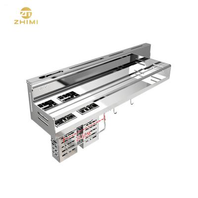 China High Quality Viable Stainless Steel Kitchen Wall Storage Spice Self Convenient Rack With Knife Rack/Chopsticks Cage/Hooks for sale