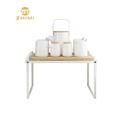 China New Style Sustainable Wire Rack Stackable Type Kitchen Rack Shelf Storage Serving Rack For Tableware for sale