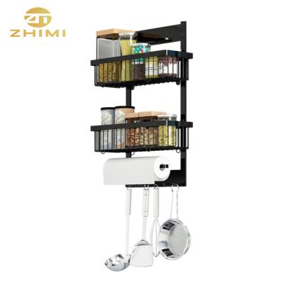 China Kitchen Viable Kitchen Fridge Rack Household Space Saver Hanging Shelf Organizer Metal Drainer for sale