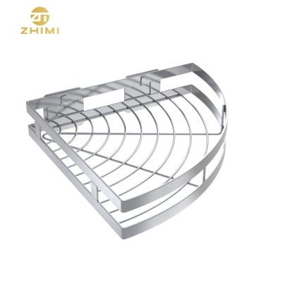 China Sustainable New Style High Quality Stainless Steel Kitchen Organizers Rack Round Shape Chrome Spice Rack for sale