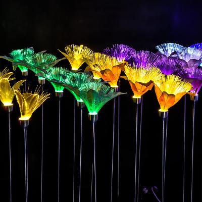 China Outdoor Waterproof Decoration Light Lily Fiber Optic Flower Pattern Light For Holiday Park Square Garden Lawn Landscape Decoration for sale