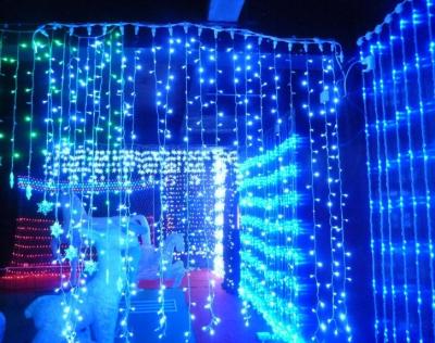 China Any Flexible RGB Drop String Snowball Stage Window Fairy Christmas Led Shower Star Curtain Screen for sale