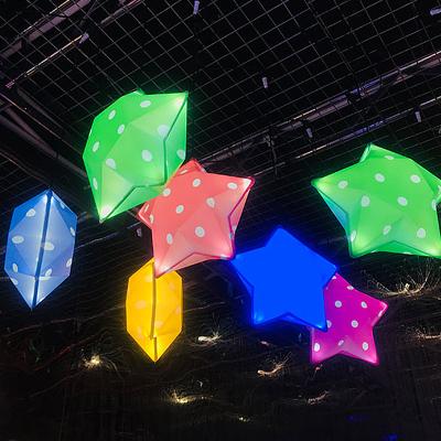 China Decorative Amazon Five-pointed Star Lights Waterproof Pattern Pendant Light for Square Holiday Park Garden Tree Decoration for sale