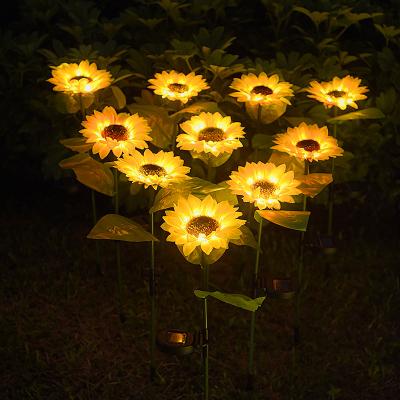 China Outdoor Solar Waterproof Colorful Pattern Light Amazon Sunflower Decorative Light for Holiday Park Garden Square Decoration for sale