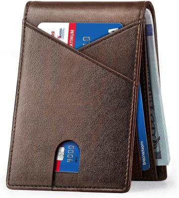 China OEM RFID Wallet High Quality RFID Blocking Leather Bifold Men's Slim Wallet for sale