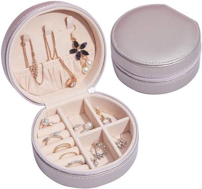 China High Quality Round Waterproof OEM Travel Jewelry Case Small Jewelry Box Organizer for sale