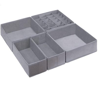 China OEM 5 Pack Cabinet Organizers Viable Foldable Storage Bins Cube Drawer Dividers Organizers for sale