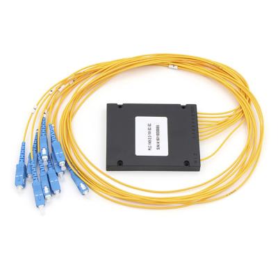 China FTTX Best ABS PLC Mini Box Shaped Fiber Optic Splitter 1x2 1x4 1x8 1x16 1x32 1x64 2x4 2x8 2x16 1260 1650 nm for sale