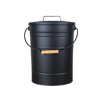 China Home Fireplace Metal Ash Bucket With Lid Fireplace Bucket Fireside Accessories for sale