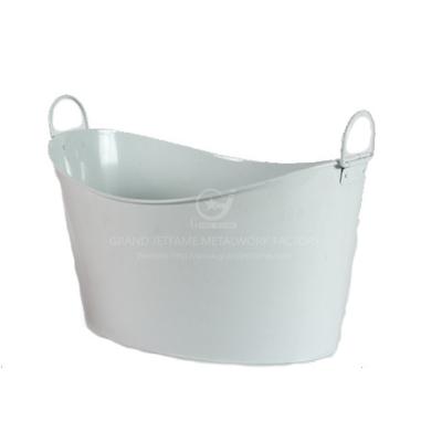 China Outdoor Garden Viable Powder Iron Metal Wine Cooler Metal Buckets Zinc Coating Ice Bucket for sale