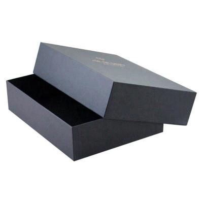 China Recyclable Luxury Customize Black Rigid Boxes Cardboard Paper Gift Packaging Fancy Paper Lid And Base Box for sale