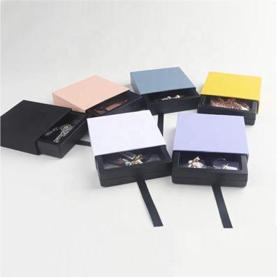 China Recyclable Custom Logo Cardboard Drawer Sliding Gift Beauty Packaging Box For Rings Earings Press On Nails for sale