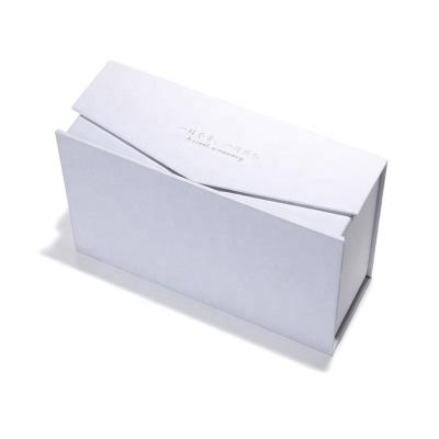 China Recyclable White Custom Logo Magnetic Lid Luxury Cosmetic Perfume Paper Packaging Flip Top Gift Boxes for sale