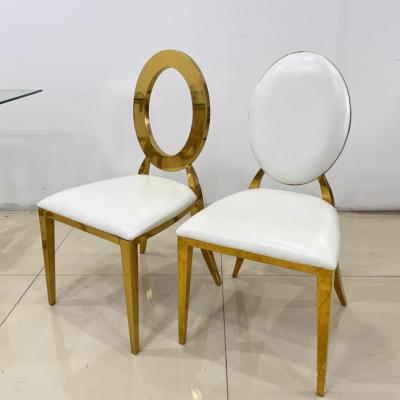 China Adjustable Wholesale Hotel Event Gold Stainless Steel Stackable Wedding Chairs (Others) for sale