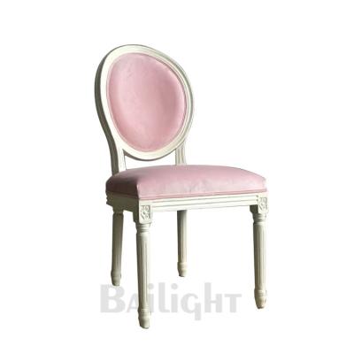 China Comfortable Hot Selling High Quality Vintage Furniture Pink Banquet Dining Chair / Wooden Chair for sale