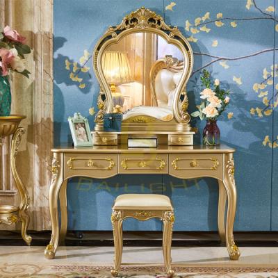 China (Other)Adjustable Home Dressing Desk Makeup Table Set With Mirror Gold Dresser Luxury Makeup Dressing Table for sale