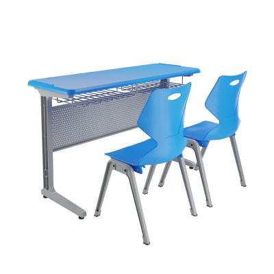 China New Product Modern School Classroom Furniture Study Table And Environment Friendly Student Double Chair Desks And Chairs for sale