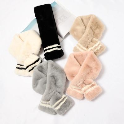 China Custom Chunky Faux Fur Winter Knitted Scarves Plush Teddy Bear with Scarves Sheer Wool and Cashmere Scarves for sale