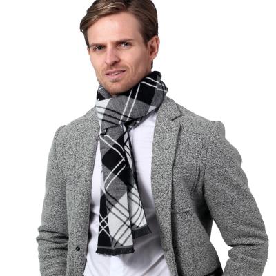 China Sunblock.decration.garments. Promotion Wholesale New Style Thick Winter Gift Warm Plaid Cotton Men Scarf for sale