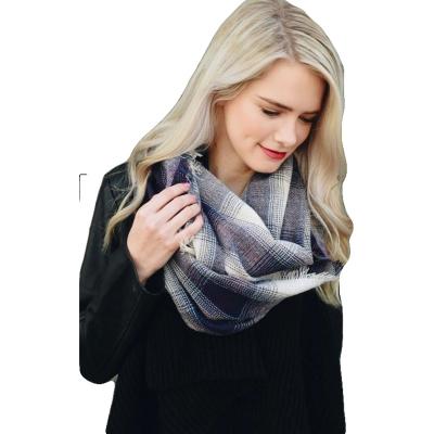 China 2019 Wrinkle Style Infinity Scarf Warm Gray Acrylic Winter Knitted Thermal Scarf for sale