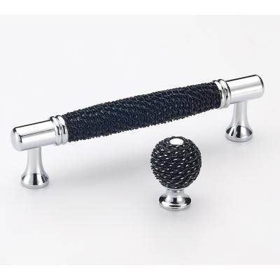 China Modern Black Color Chain Mesh Door Pull Handle And Knobs for sale