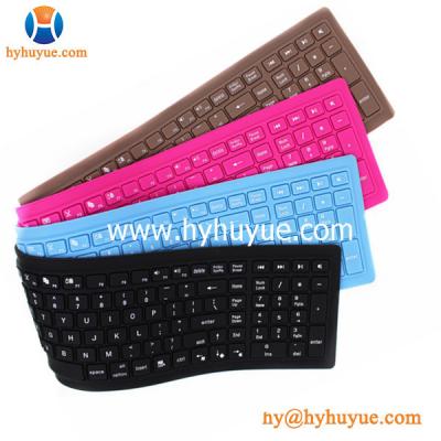 China 113 keys Wired Silicon PC/ Tablet/ Laptop/ Smartphone Keyboard Flexible & Waterproof for sale