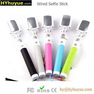 China Foldalbe Wired Selfie Stick with Mirror for Mobile for sale