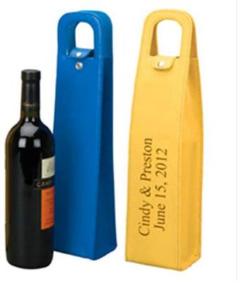 China Europe Two Bottle Double Wine Bag Felt Wine Carrier Tote Reusable Bottle Gift Bag with Handle for Party Camping and Picnic for sale