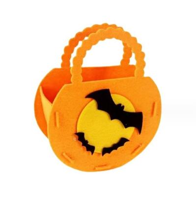 China Eco-friendly Halloween Felt Fabric Candy Bags Halloween Party Decorations accessories Handbags Bat Three-dimensional Handbags for sale