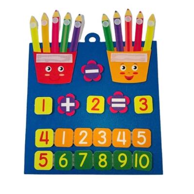 China Eductional Kid Toys Free Sample Hot Selling Intellectual Educational Toys Fingers Numbers Counting Felt Toy Set for Children for sale