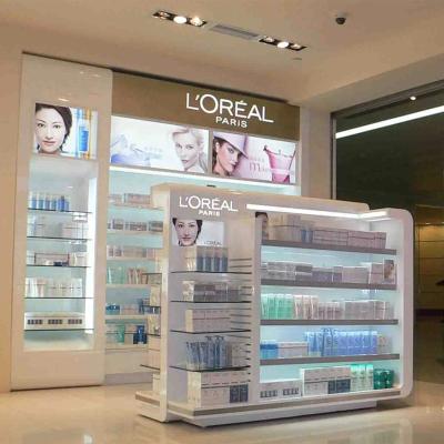 China Best Sales Eco-friendly Beauty Display Stand, Wall Mounted Cabinet, Interior Store Display Furniture For Sale for sale