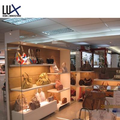 China Eco-friendly luxury lady shoes cabinet handbag display showcase kiosk for store decoration for sale