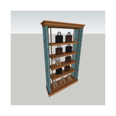 China LUX Design Unique Shoe Store Decoration Custom Shoes Show Wooden Wall Shelf Display Cabinet For Shoe Store 5 Years Quality Warranty for sale