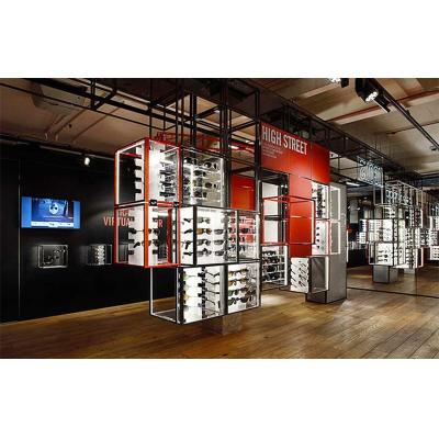 China Eco - Friendly Bespoke Store Interior Decoration Vintage Glasses Showroom Design For Store for sale