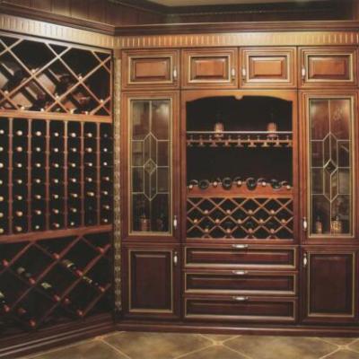 China Other Antique Solid Wood Wine Cabinet With Red Oak Veneer Color for sale