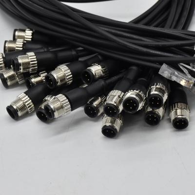 China B Code Electrical Wire Harness Set Adapter Male To RJ45 M12 RJ45-M12 Ethernet Cable for sale