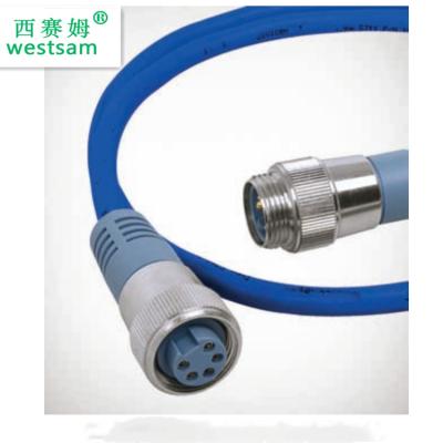 China Waterproof Dual Ended Power NMEA2000 Cordset Male To Female Blue Cable Connector for sale