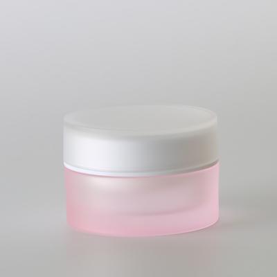 China Rosa kosmetisches Acrylplastikmaterial der Cremetiegel-50g 20ml in der runden Form zu verkaufen