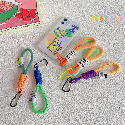 China Polyester/Lanyard Fluorescent Color Nylon Mesh Landyard Phone Strap for Bags Braided Keychain Hanging Bands Keycord Pants Accessories Chain for sale