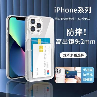 China For iPhone 13 Pro TPU Case For iPhone13 12 Pro 6 7 8 7p Max Credit Card Slot Clear Back Cover Cell Phone Case Shockproof Cover For iPhone 11 pro for sale