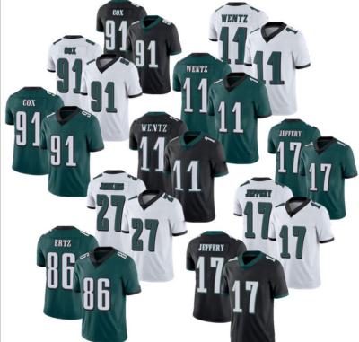 China 2021 Breathable High Quality Philadelphia Stitched American Football Jersey Men's #10 JACKSON #11 WENTZ Wear Uniform Wholesale for sale