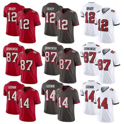 China Breathable High Quality Buccaneers Stitched American Football Jersey Men's #12 BRADY #14 Soccer Shirt Uniform Wholesale 2021 for sale