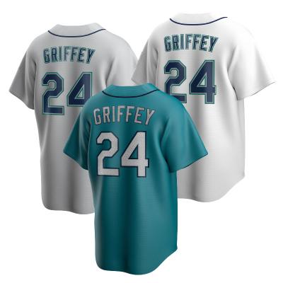 China Seattle Mariners 24 GRIFFEY Breathable Leather Baseball Dye Tie Embroidery Polyester Mens Fashion Uniform Tank Tops Sports Custom Shirts for sale